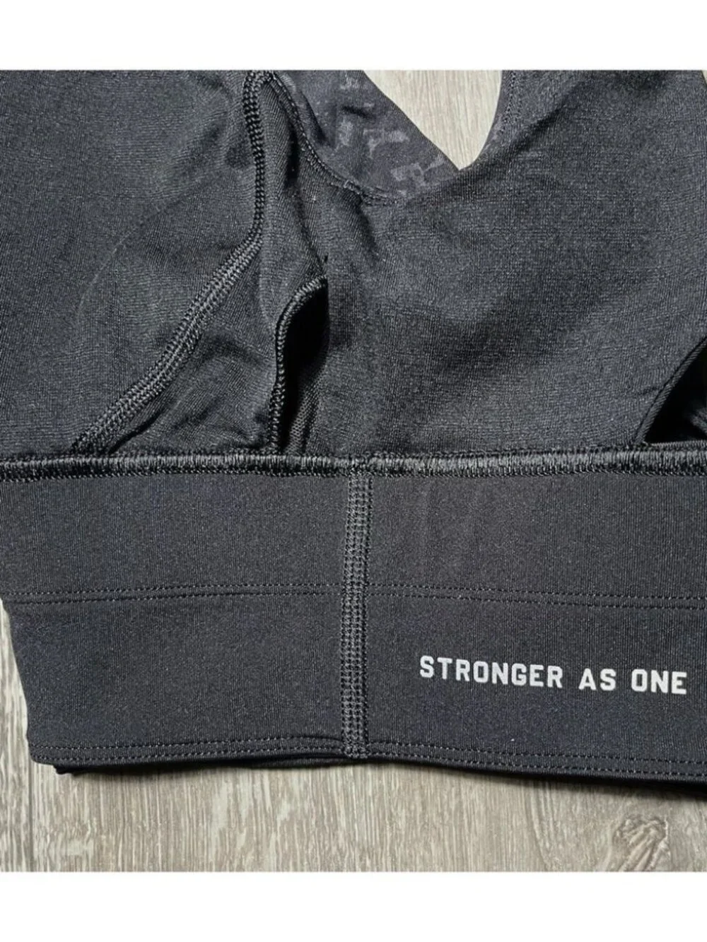 Lululemon Stronger As One-Long Line Sports Bra- Boot Camp Emboss Black - Size 4